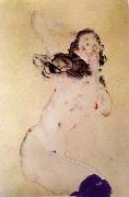 Egon Schiele Female Nude with Blue Stockings Sweden oil painting artist